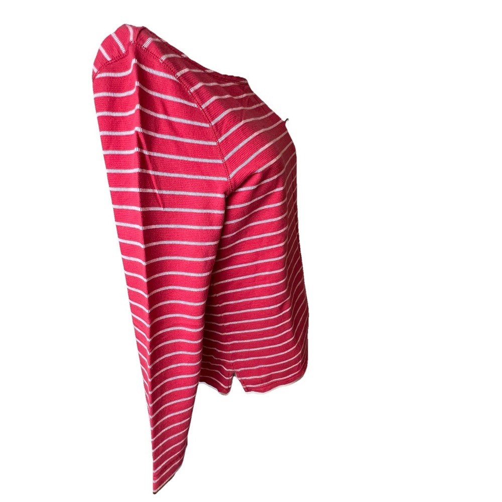 LRL Lauren Jeans Co. RALPH LAUREN Red Stripe 100% Cotton Zip Pocket Top M - Picture 4 of 15